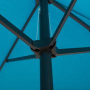 Sky Blue 4.6m Double Garden Parasol With Crank Handle For Large Outdoor Shade