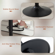 Adjustable Chenille Bar Stools with Curved Backrest for Kitchen Island or Breakfast Bar Brown AOSOM