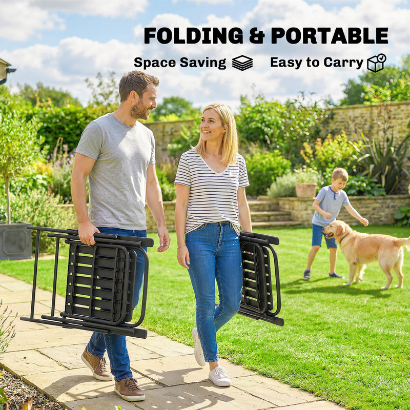 Folding Garden Dining Chairs Set of 4 for Flexible Indoor or Outdoor Seating Black