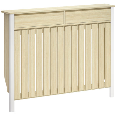 Radiator Cover with Drawers for Safe Heating and Extra Hallway Storage Oak White Homcom
