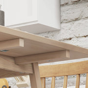 Folding Wooden Dining Table for Small Kitchens Seats 2 to 4 with Drop Leaf Design Natural
