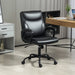 Black Faux Leather Executive Office Chair with Adjustable Height and Swivel Wheels by HOMCOM