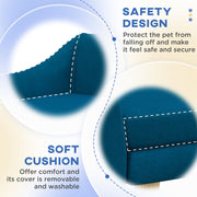 Dog Sofa Bed with Cushion and Wooden Frame for Medium and Large Pets Removable Cover Blue