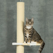 Adjustable Floor To Ceiling Cat Tree With Toy Ball And Anti Tip Kit For Indoor Play Grey