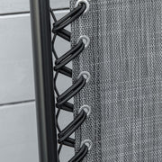 Set of 6 Grey Folding Garden Chairs with Armrests and Mesh Seats for Patio or Camping