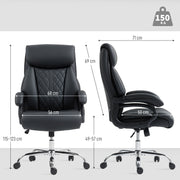 Ergonomic Executive Office Chair with Spring Cushioning for All Day Comfort Black