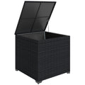 253L PE Rattan Garden Storage Box with Waterproof Liner for Garden Tools and Cushions Outsunny
