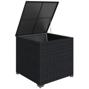253L PE Rattan Garden Storage Box with Waterproof Liner for Garden Tools and Cushions Outsunny