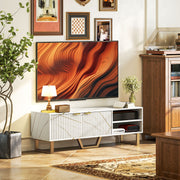 White Marble Effect TV Stand for up to 70 Inch TVs With Shelves and Storage by HOMCOM