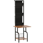 Record Player Stand with Vinyl and CD Storage for Organised Music Area Rustic Brown AOSOM