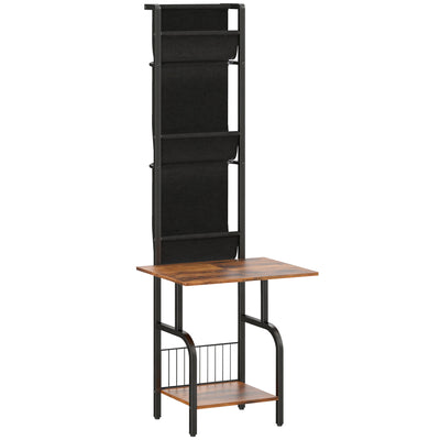 Record Player Stand with Vinyl and CD Storage for Organised Music Area Rustic Brown AOSOM