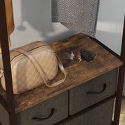 Compact Clothes Rail With Storage Drawers and Top Shelf For Bedrooms, White