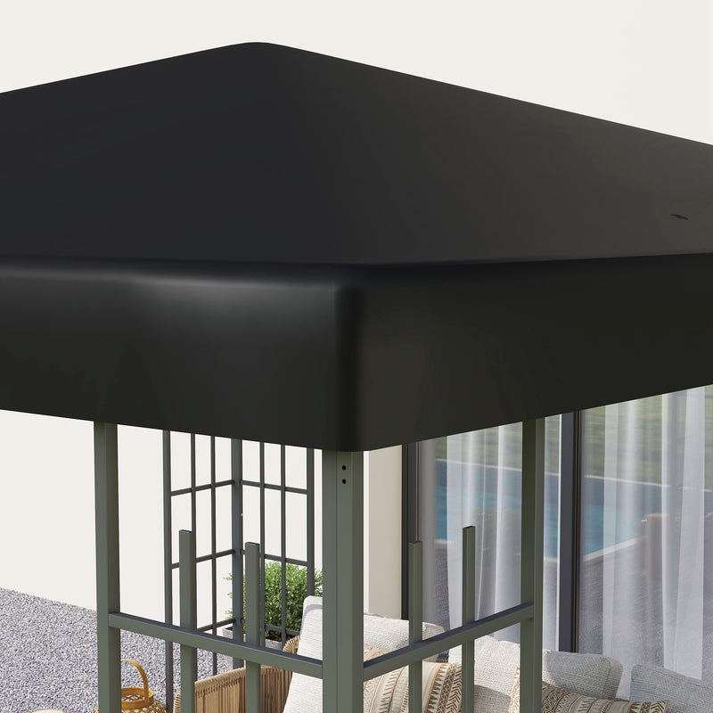 Black 3 x 3m Gazebo Top Replacement by Outsunny