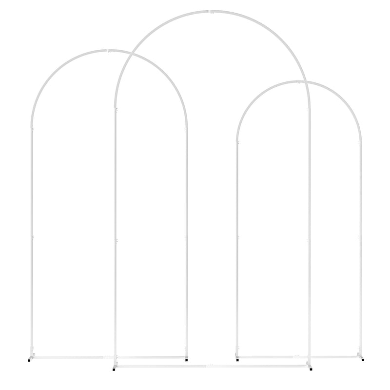 Outsunny Wedding Arch Frame Set, Metal Balloon Arch Stand Set, Balloon Arch Stand Set for Birthday Party, 2.2, 2, 1.8 m White AOSOM