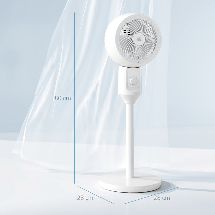 White 9 Inch Air Circulator Pedestal Fan 3 Speed 70 Degree Oscillating by HOMCOM