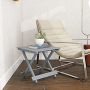 Foldable Wooden Garden Side Table for Outdoor or Indoor Use Slatted Top Light Grey Outsunny
