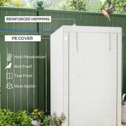 4 Tier Lean to Mini Greenhouse with Reinforced PE Cover and Roll-Up Door Grey by Outsunny