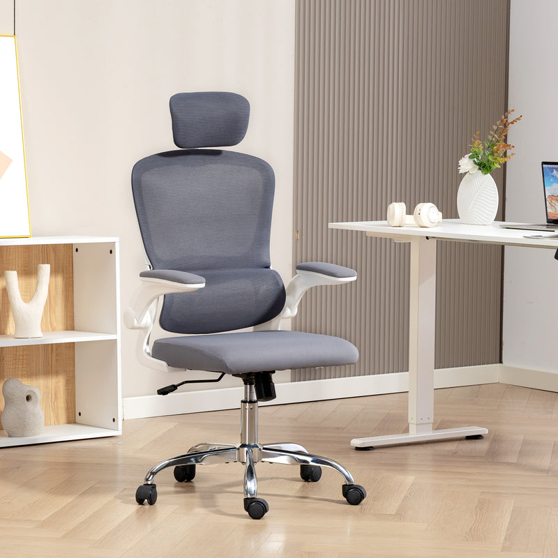 Office Chair with Adjustable Height and Lumbar Support for Home Working Charcoal Grey