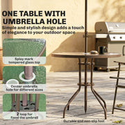 4 Seater Garden Dining Set with Foldable Chairs and Parasol for Outdoor Dining Dark Grey Outsunny