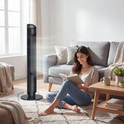 Tower Fan with Quiet Sleep Mode and App Control for Cool Comfortable Rooms Black AOSOM