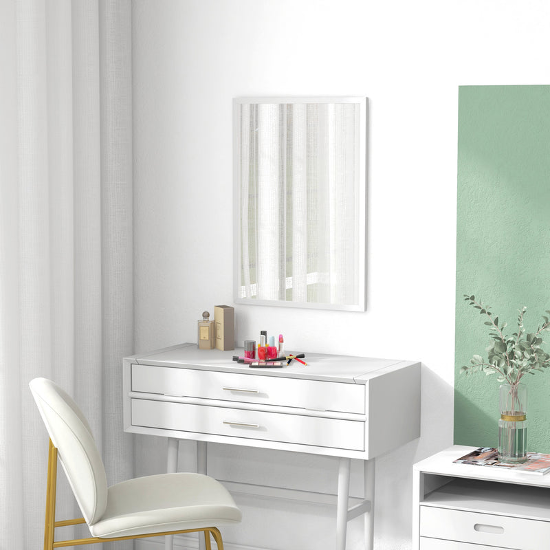 Hallway Wall Mirror for Brightening Narrow Spaces with Easy Hang White