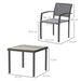 Five Piece Outdoor Garden Dining Set Grey Weather Resistant by Outsunny