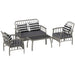 Grey Four Piece Rattan Garden Sofa Set with Cut Out Design by Outsunny