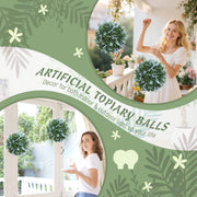 Set of 2 UV Protected Artificial Topiary Balls for Indoor and Outdoor Decor Blue AOSOM