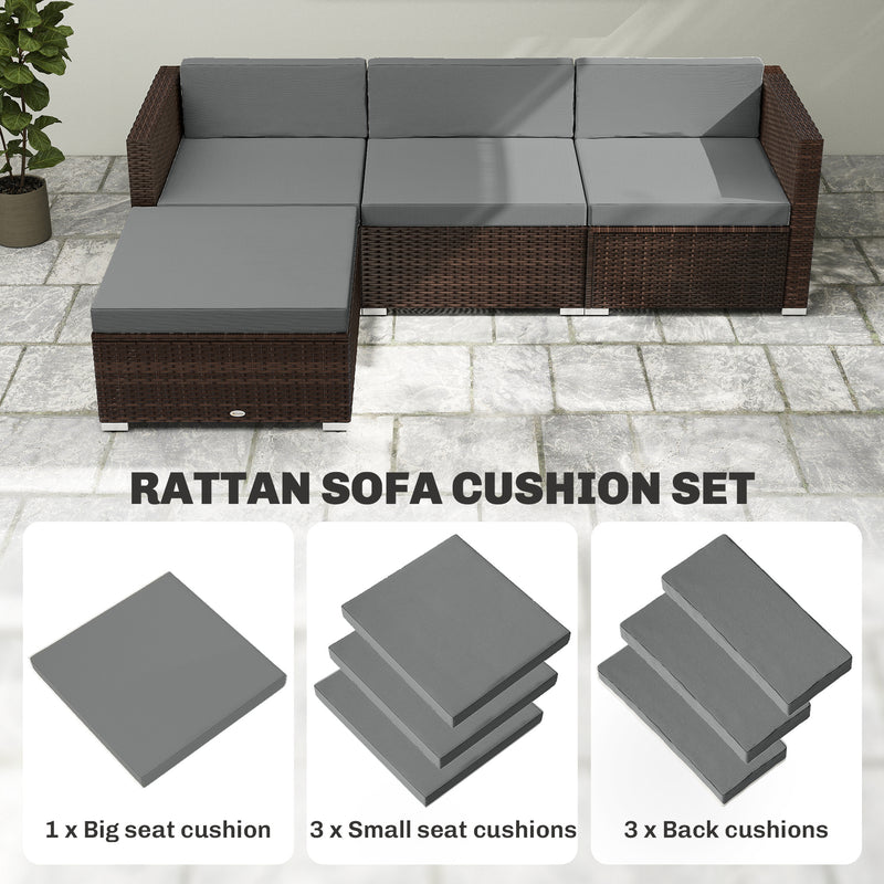 Garden Loveseat Cushion Set for Comfortable Outdoor Seating with Washable Covers Dark Grey Outsunny
