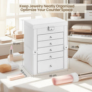 6 Tier Jewellery Box with 5 Drawers Large Capacity Organiser for Accessories by Songmics