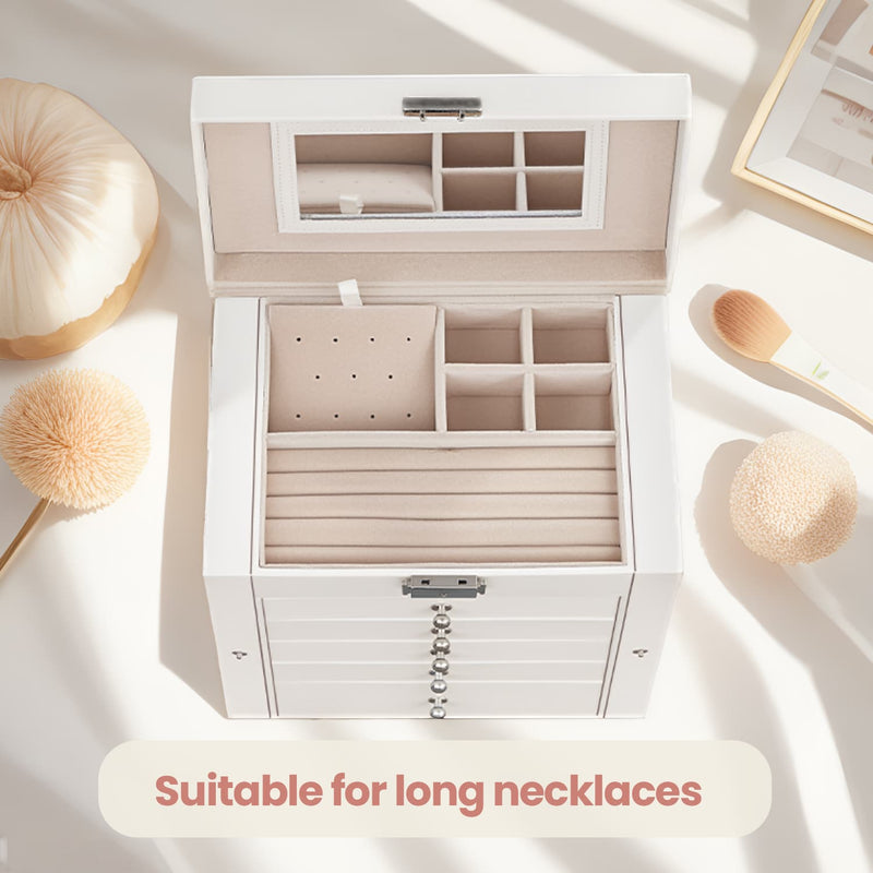 6 Tier Jewellery Box with 5 Drawers Large Capacity Organiser for Accessories by Songmics