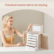 6 Tier Jewellery Box with 5 Drawers Large Capacity Organiser for Accessories by Songmics