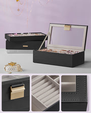 4 Tier Stackable Jewellery Organiser Trays for Accessories and Watches by Songmics