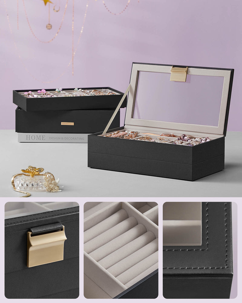 4 Tier Stackable Jewellery Organiser Trays for Accessories and Watches by Songmics