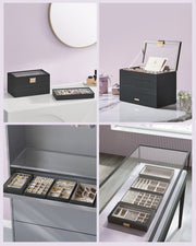 4 Tier Stackable Jewellery Organiser Trays for Accessories and Watches by Songmics