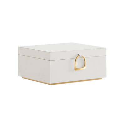 White Two Layer Jewellery Box with Handle and Organiser Compartments by Songmics