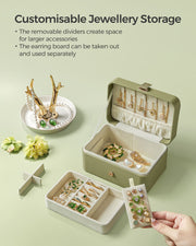 Two Layer Jewellery Box Organiser with Drawer Ideal Gift for Women by Songmics
