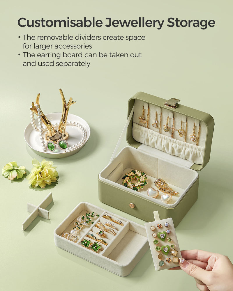 Two Layer Jewellery Box Organiser with Drawer Ideal Gift for Women by Songmics