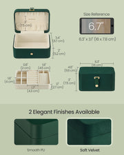 Green Two Layer Portable Jewellery Box Vintage Style Compact Organiser by Songmics