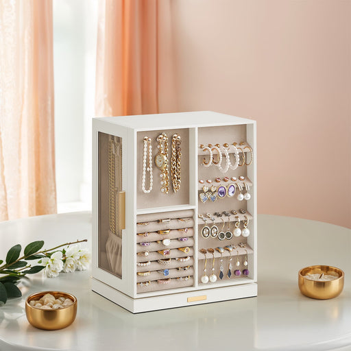 Jewellery Box 360 Degree Rotating with 5 Drawers Organiser for Storage by Songmics
