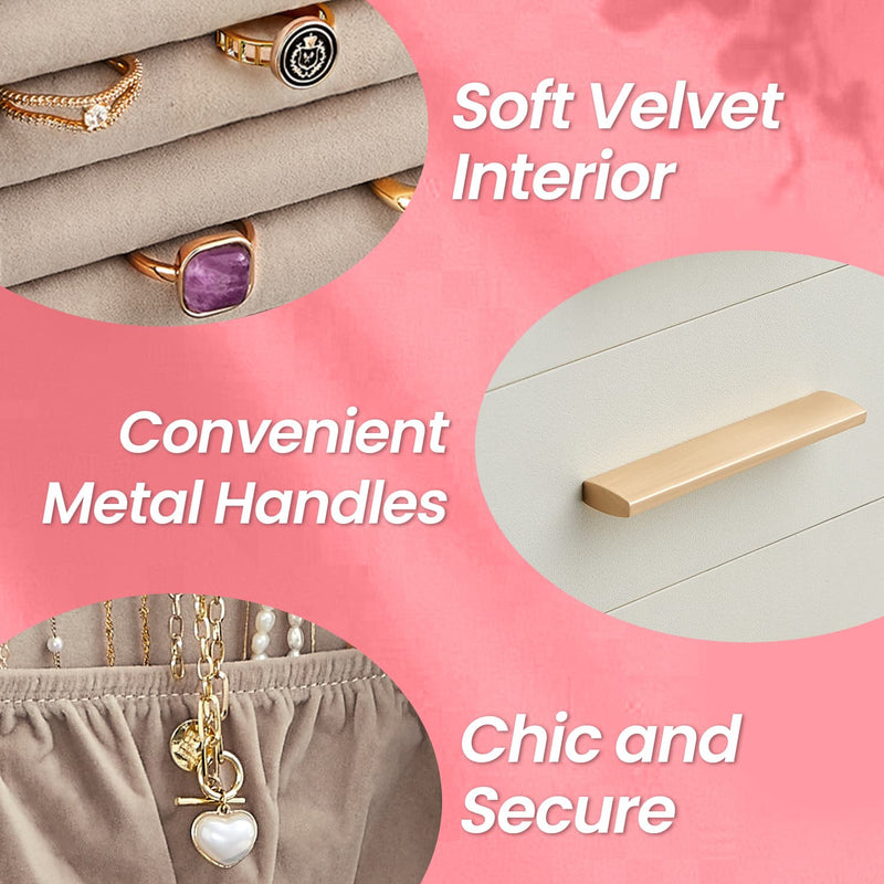 Jewellery Box 360 Degree Rotating with 5 Drawers Organiser for Storage by Songmics