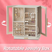Jewellery Box 360 Degree Rotating with 5 Drawers Organiser for Storage by Songmics