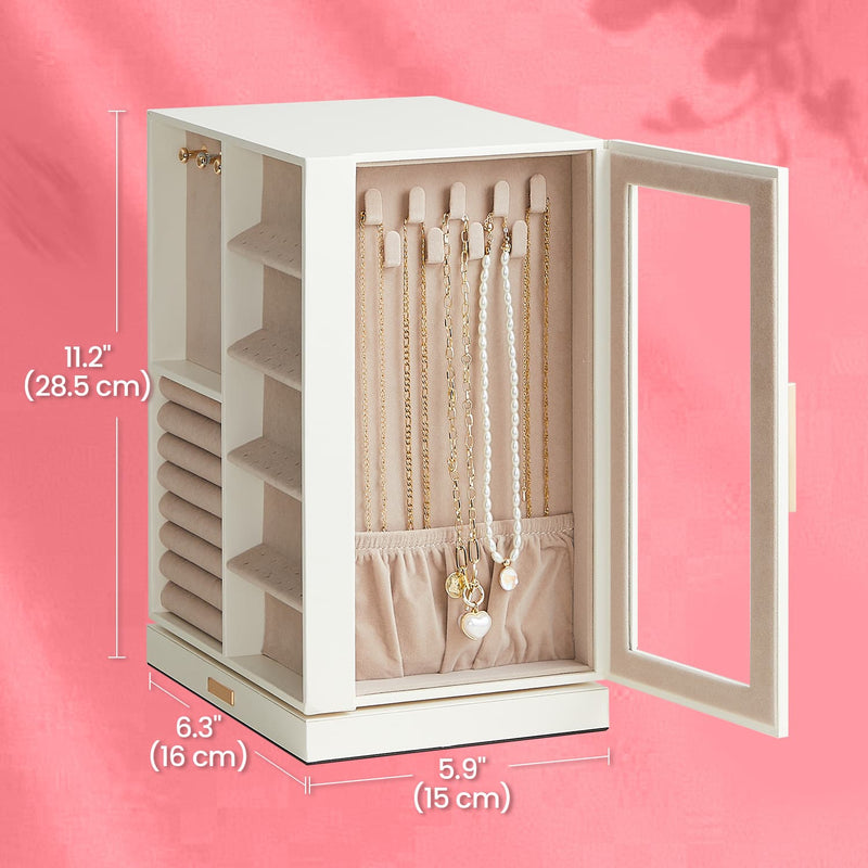 Jewellery Box 360 Degree Rotating with 5 Drawers Organiser for Storage by Songmics