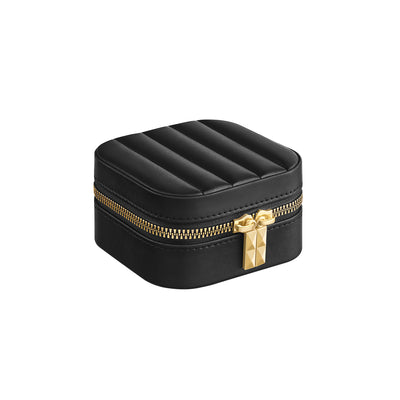 Ink Black Travel Jewellery Box Compact Organiser with Mirror and Storage by Songmics