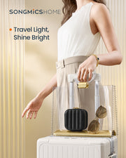 Ink Black Travel Jewellery Box Compact Organiser with Mirror and Storage by Songmics