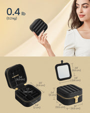 Ink Black Travel Jewellery Box Compact Organiser with Mirror and Storage by Songmics