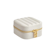 Travel Jewellery Box in Cloud White with Compartments and Mirror by Songmics