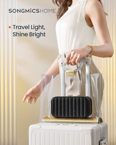 Small Black Jewellery Case with Organiser Compartments Travel Friendly by Songmics
