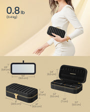 Small Black Jewellery Case with Organiser Compartments Travel Friendly by Songmics