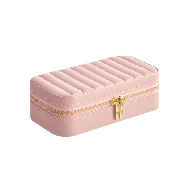 Small Jelly Pink Jewellery Case Travel Friendly Storage Box for Accessories by Songmics